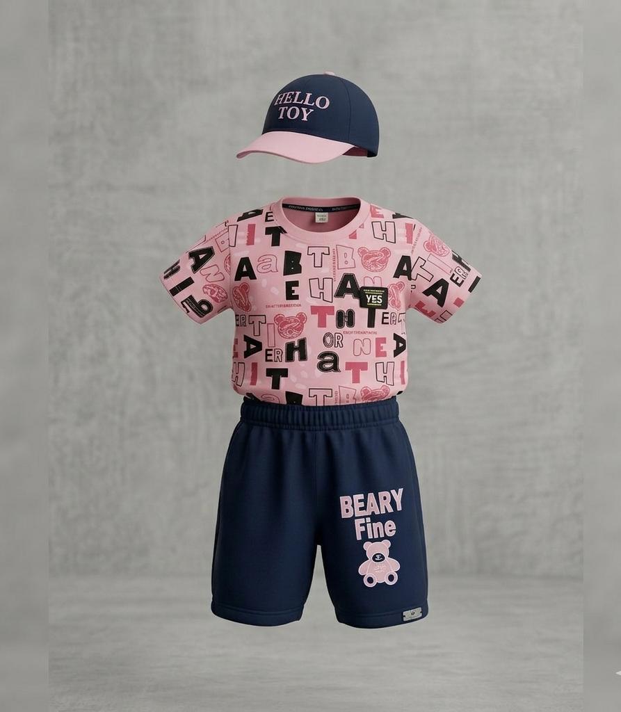 Kids' "Beary Fine" 3-Piece Alphabet Collection (with Matching Cap)