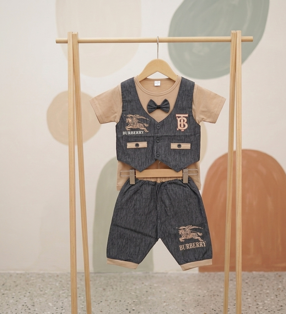 Kids' "Classic Gentleman" Vest & Shorts Set – 3 Vibrant Colours