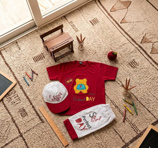 Kids' "Smart Learner" 3-Piece Summer Set (with Matching Cap)