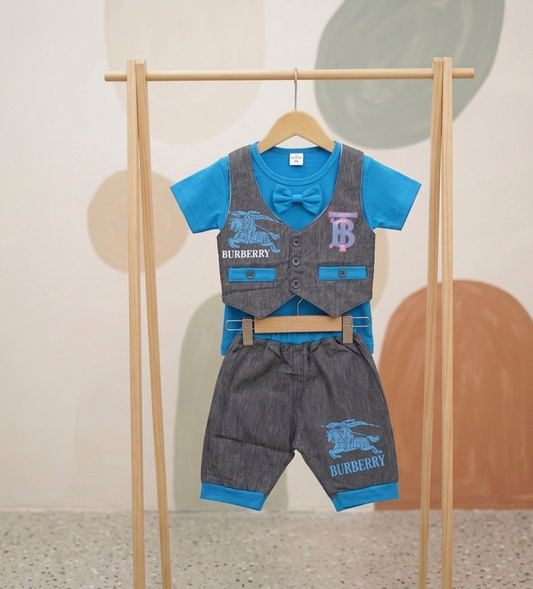 Kids' "Classic Gentleman" Vest & Shorts Set – 3 Vibrant Colours