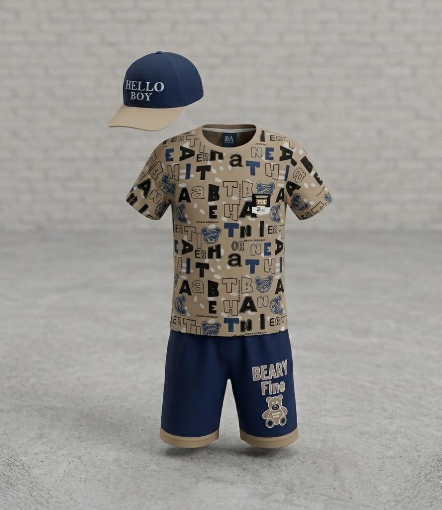 Kids' "Beary Fine" 3-Piece Alphabet Collection (with Matching Cap)